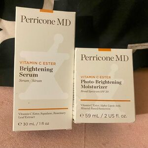 PERRICONE MD SET- PHOTO BRIGHTENING MOISTURIZER 2OZ & BRIGHTENING SERUM 1OZ- NEW